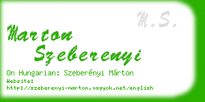 marton szeberenyi business card